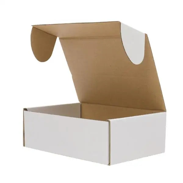 US Stock 50pack Box Mailers Corrugated Paper Boxes 6x4x2 ’(15.2 * 10 * 5cm) White Outside and Yellow Inside - United