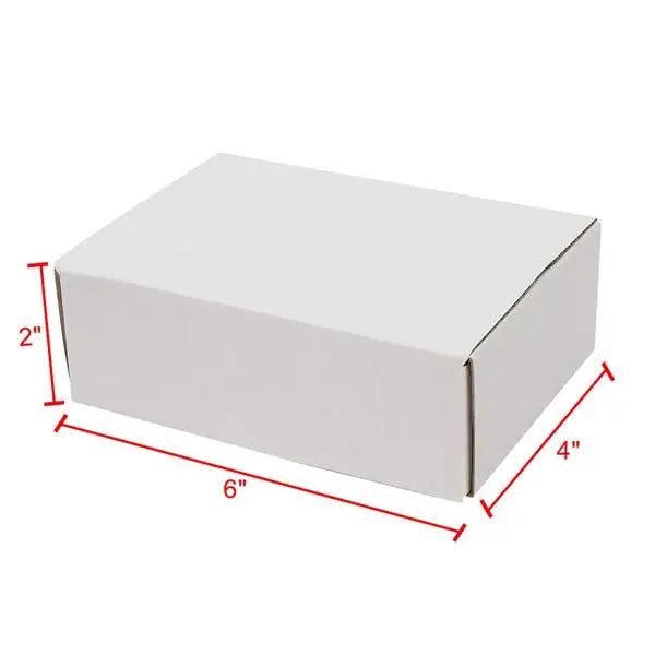 US Stock 50pack Box Mailers Corrugated Paper Boxes 6x4x2 ’(15.2 * 10 * 5cm) White Outside and Yellow Inside - United