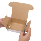 US Stock 50pack Box Mailers Corrugated Paper Boxes 6x4x2 ’(15.2 * 10 * 5cm) White Outside and Yellow Inside - United