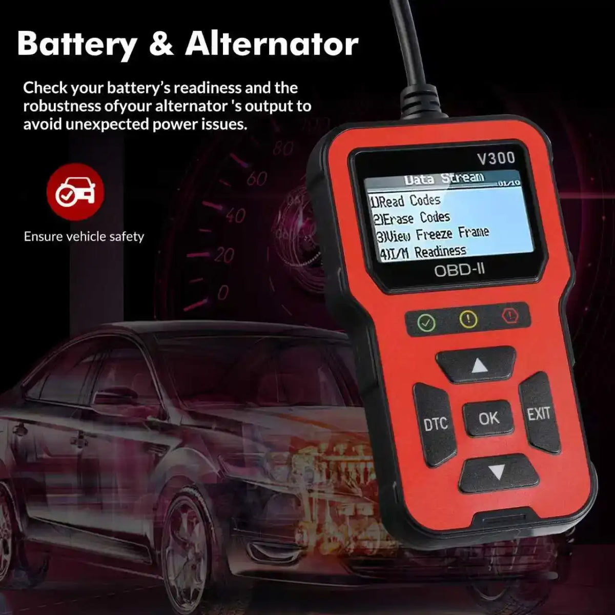 V300 OBD Scanner Car Diagnostic Tool with Color Screen Auto Scanner for Cars Code Reader Check Engine Light Fix OBD2