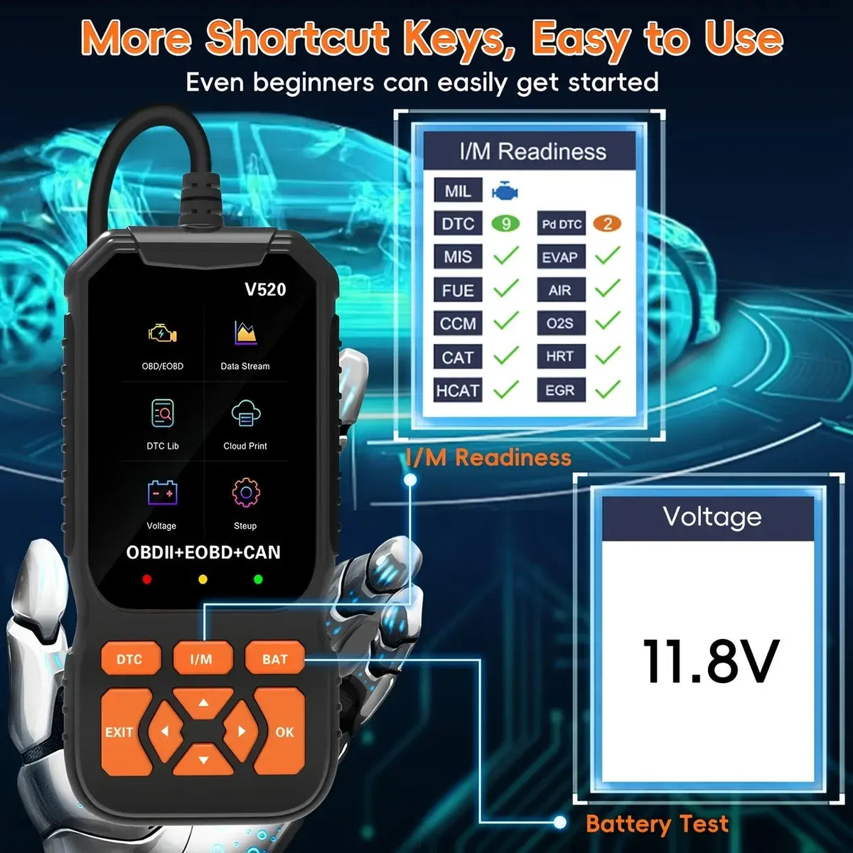 V520 OBD2 Car Diagnostic Scanner – All-in-One Diagnostic Tool for Identifying and Troubleshooting Vehicle Issues.