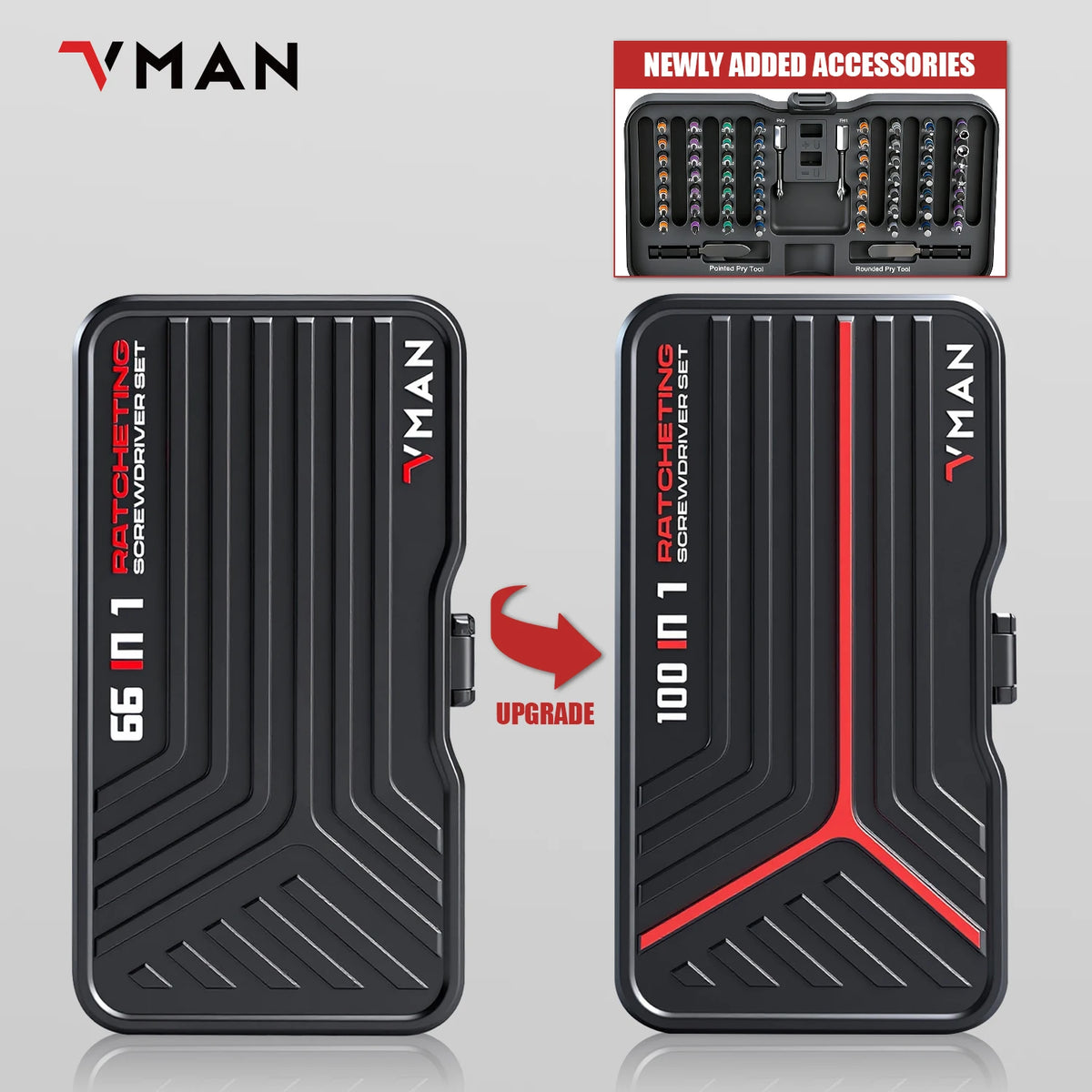 VMAN 100in1 Multifunction Ratchet Screwdriver Set Multi Magnetic Bits Mini Repair Tool Kit Household Tool For PC & Desk