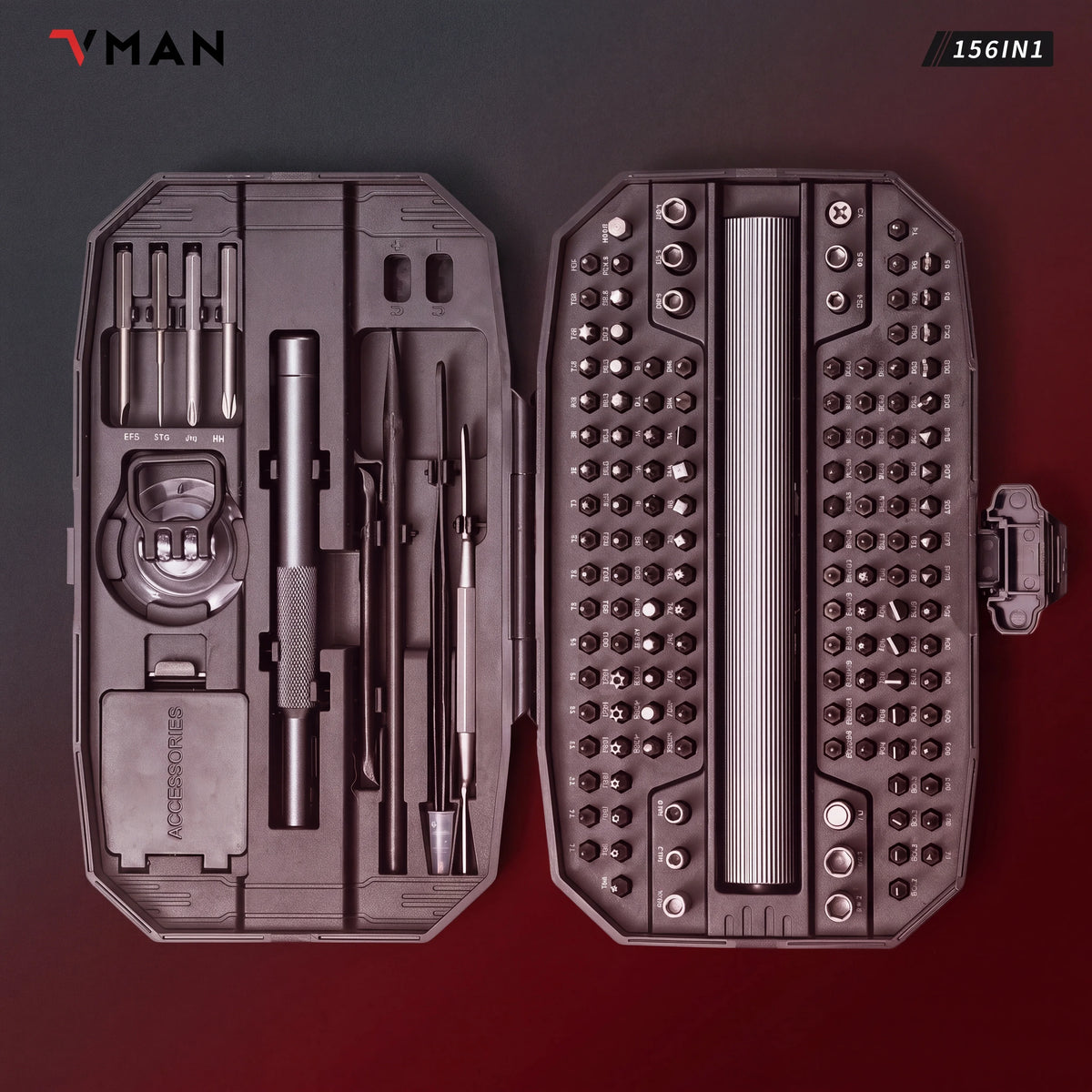 VMAN 156-in-1 Mini Electric Screwdriver Set Precision Repair Tools with Magnetic Phillips Screw Driver Bits for iPhone