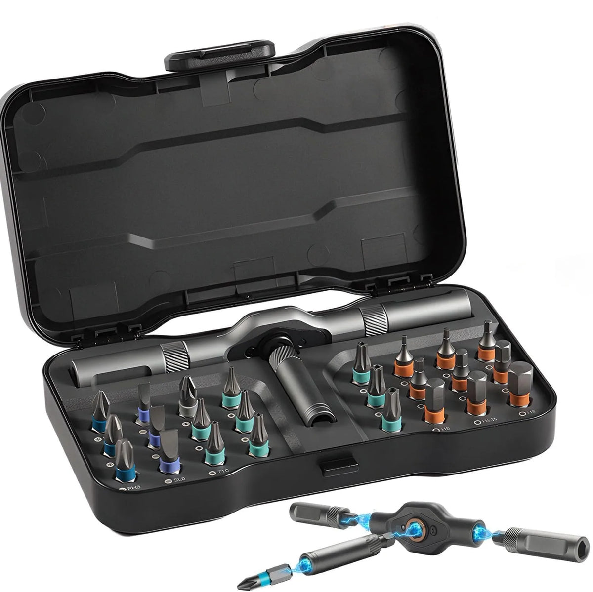 VMAN 24in1 Multifunction Ratchet Screwdriver Set Multi Magnetic Bits Mini Repair Tool Kit Household Tool For PC & Desk