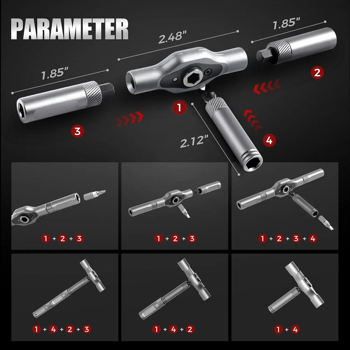 VMAN 24in1 Multifunction Ratchet Screwdriver Set Multi Magnetic Bits Mini Repair Tool Kit Household Tool For PC & Desk