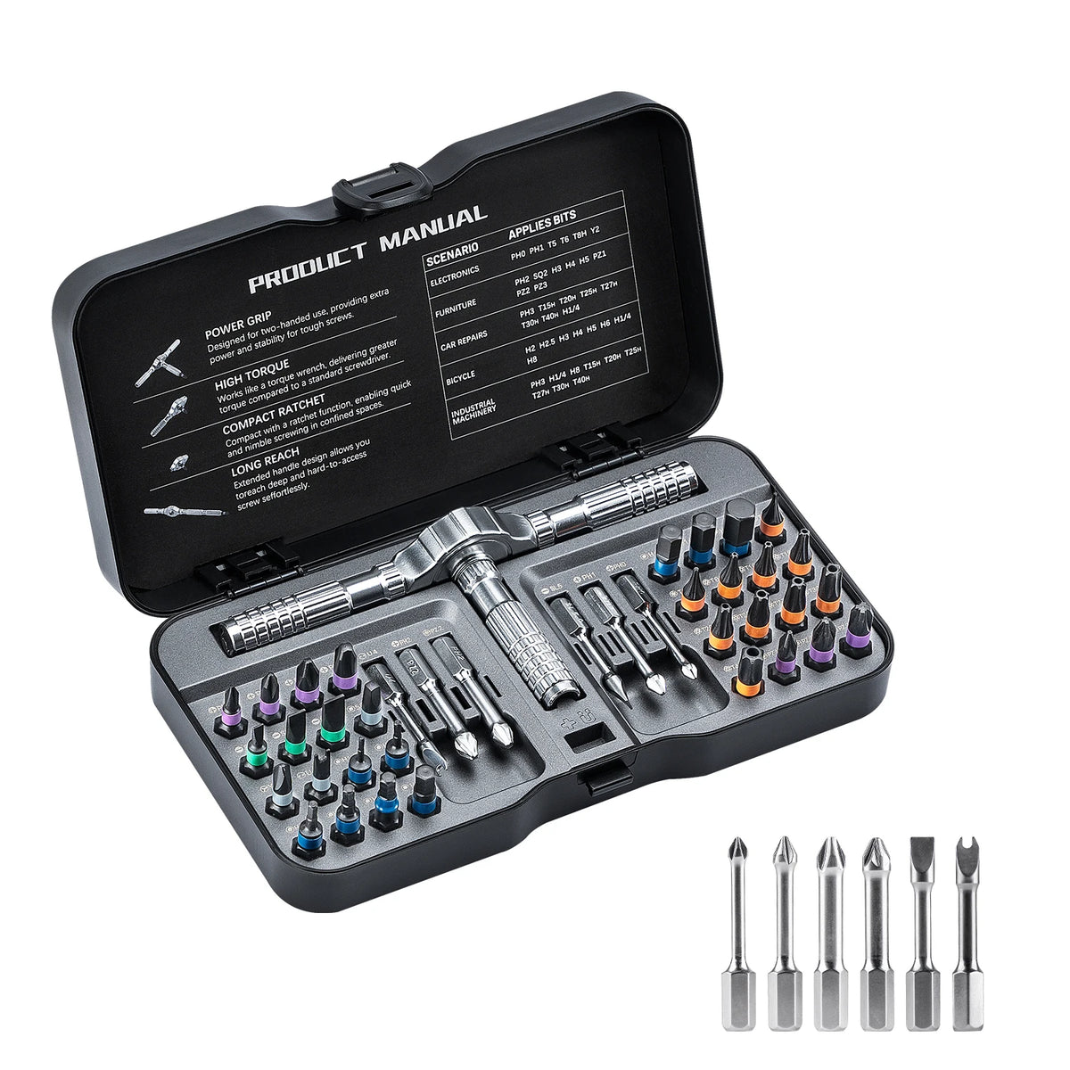 VMAN 40in1 Multifunction Ratchet Screwdriver Set Multi Magnetic Bits Mini Repair Tool Kit Household Tool For PC &