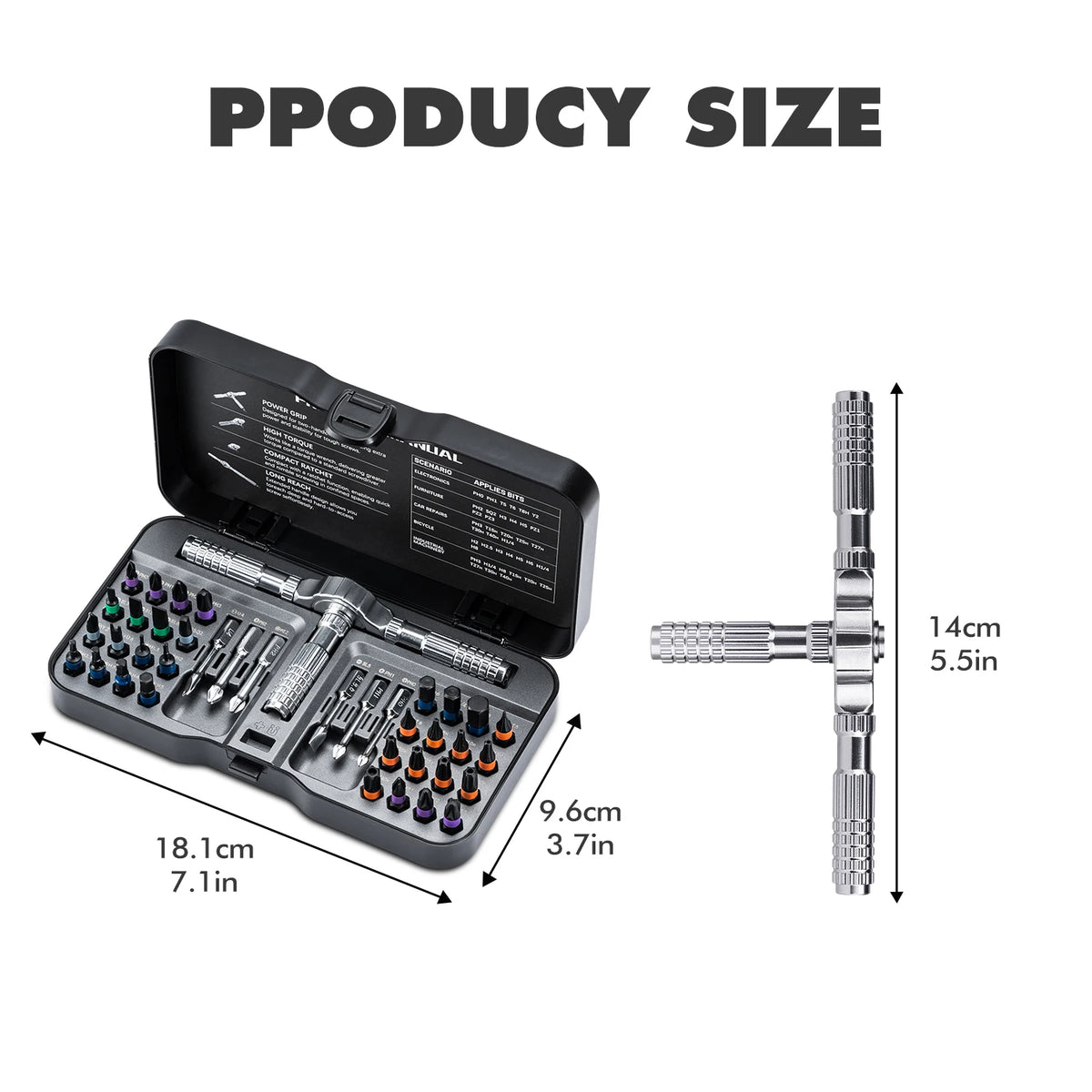VMAN 40in1 Multifunction Ratchet Screwdriver Set Multi Magnetic Bits Mini Repair Tool Kit Household Tool For PC &