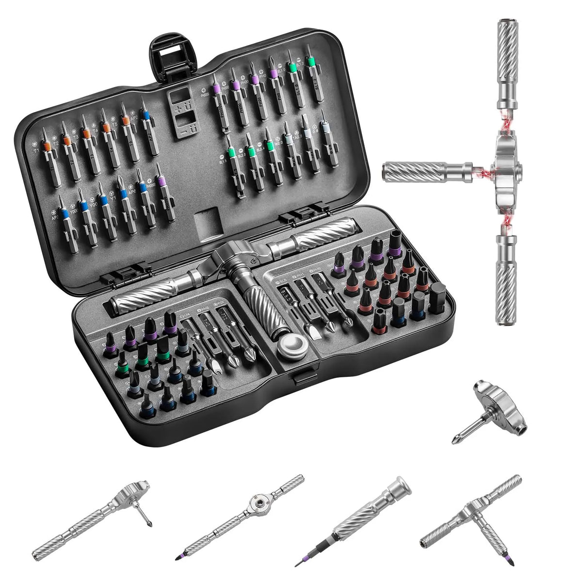 VMAN 66in1 Multifunction Ratchet Screwdriver Set Multi Magnetic Bits Mini Repair Tool Kit Household Tool For PC & Desk