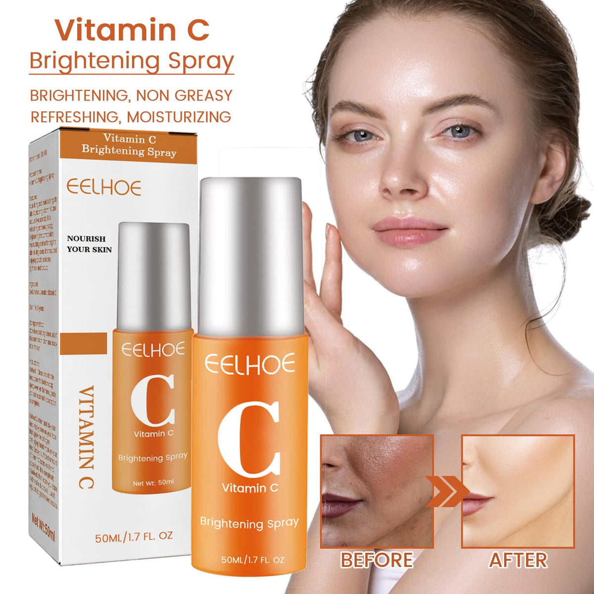 Vitamin C Moisturizing Spray Hydrates And Moisturizes Skin Lightening Acne Spots And Whitening Spray - default title
