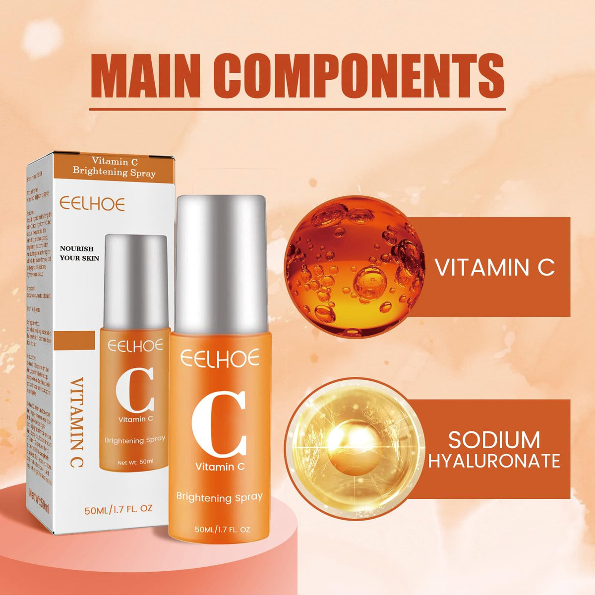 Vitamin C Moisturizing Spray Hydrates And Moisturizes Skin Lightening Acne Spots And Whitening Spray - default title