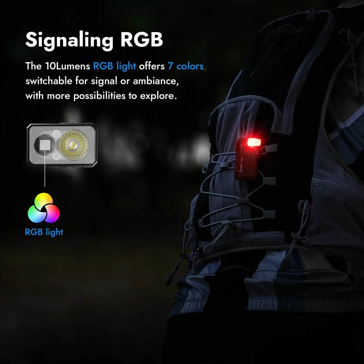 WUBEN G5 EDC 400 Lumen & RGB Dual-Light Flashlight USB-C Rechargeable Keychain hands Free for Camping, Car Repair, Home Use - Nexvibe