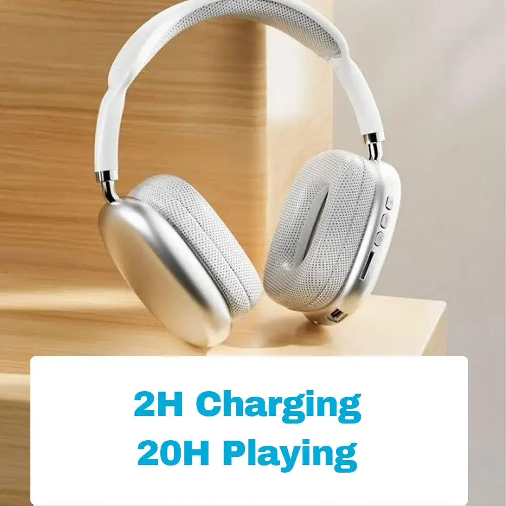 Wireless Bluetooth Headphones Over Ear HIFI Stereo Bass Headset Support TF Card 3.5mm Wired Audio Foldable Adjustable