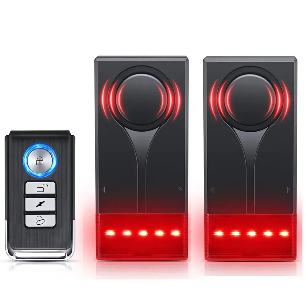 Wireless Car Vibration Burglar Alarm With Light 108dB Loud Car Door And Window Anti Theft Alarm Bike Motorcycle Security Alarm - Nexvibe