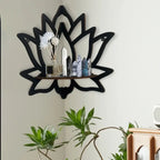 Wooden Lotus Hollow Decorative Rack Aromatherapy Organiser Essential Oil Candle Holder Wall Mounted Shelf Corner Shelf - Nexvibe