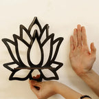 Wooden Lotus Hollow Decorative Rack Aromatherapy Organiser Essential Oil Candle Holder Wall Mounted Shelf Corner Shelf - Nexvibe