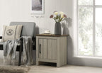 Nyla 16'W Gray Oak End Table, Side Table, Nightstand with Cabinet Door