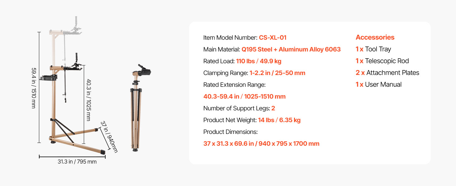 SucceBuy Bike Repair Stand 66/85/88/110lb Heavy-duty Bicycle Work Stand Foldable Bicycle Maintenance Rack for Mountain&Road Bike