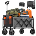 Expandable Dual-Layer Utility Wagon with 100% Extra Space - 220lbs Grocery Cart for Camping, Shopping, Sports, Gardening, Fishing, Gray