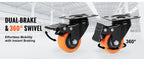 SucceBuy 2/3/4/5/6-inch Swivel Plate Casters Set of 4 with Security Dual Locking PVC Caster Wheels for Cart Furniture Workbench