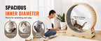 SucceBuy Wooden Cat Exercise Wheel Large Cat Treadmill Wheel for Indoor Cat Running Wheel with Detachable Carpet& Cat Teaser