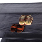Simple Assembly 5 Tiers Non-woven Fabric Shoe Rack With Handle Black RT
