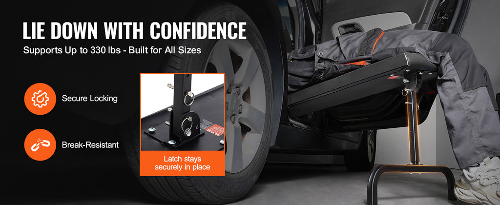 SucceBuy Under Dash Creeper, 40 in, 20.3-27.4 in Height Adjustable Laying Down or Upright Inside of Car or Truck for Garage Shop