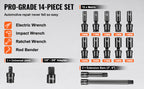 SucceBuy 360 Degree Swivel Impact Socket Set 3/8" Socket Set Deep Universal Metric 10-19mm 6 Point Cr-Mo Alloy Steel for Repair