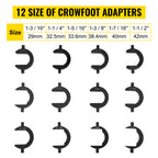 SucceBuy Inner Tie Rod Tool Kit 12 Pcs Tie Rod Removal Tool 12 Pcs Crowfoot Adapters Master Inner Tie Rod Tool Set Tie Rods Tool