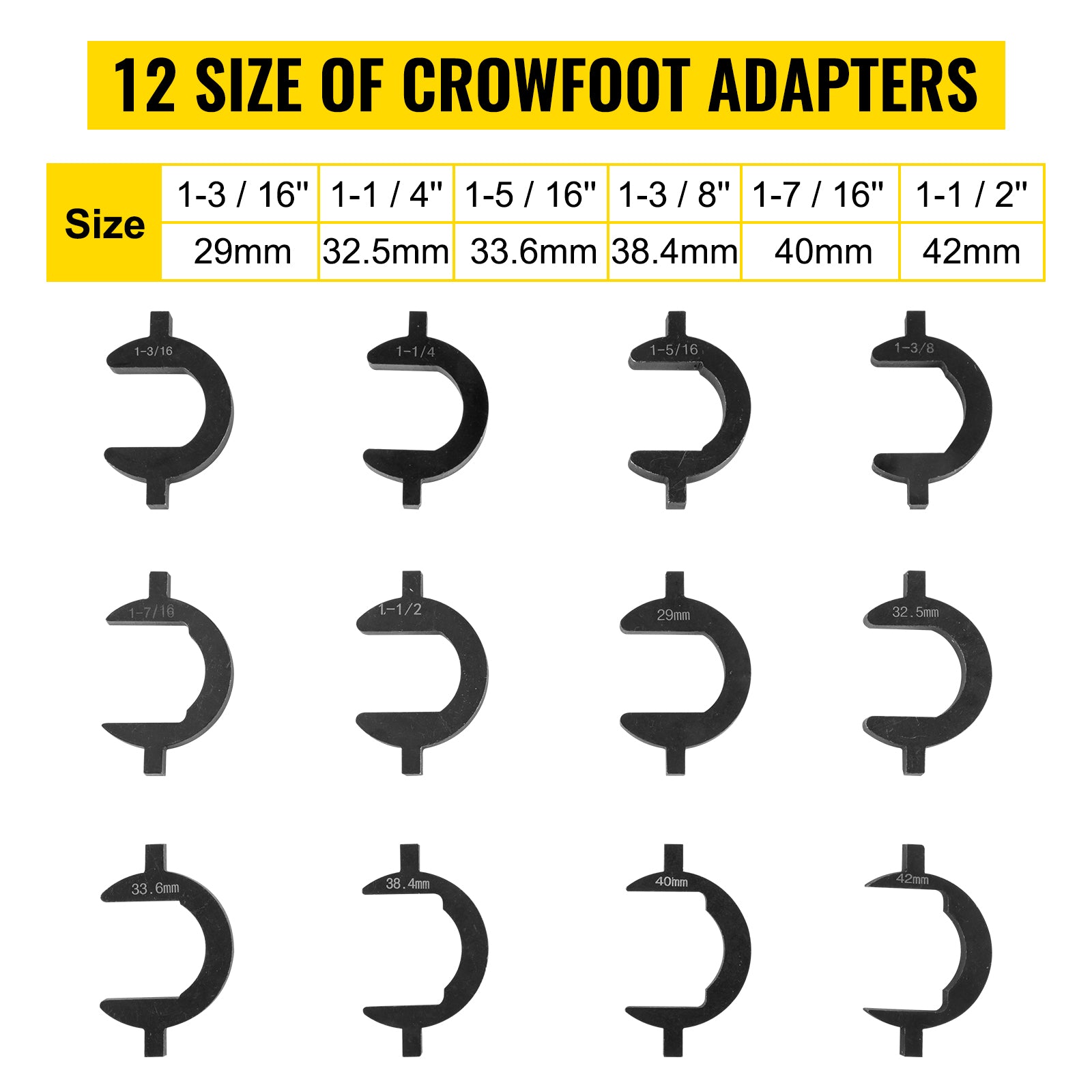SucceBuy Inner Tie Rod Tool Kit 12 Pcs Tie Rod Removal Tool 12 Pcs Crowfoot Adapters Master Inner Tie Rod Tool Set Tie Rods Tool