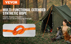 SucceBuy 220ft Dual-Weave Polyester Rope 48-Strand Outdoor Accessories Emergency Cord for Camping Swinging Rappelling Rescue