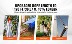 SucceBuy 120ft Dual-Weave Polyester Cord 3/8 1/2in 48-Strand Multi-Use Rope for Arborist Activities Outdoor Adventures Versatile