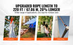 SucceBuy 220ft Dual-Weave Polyester Rope 48-Strand Outdoor Accessories Emergency Cord for Camping Swinging Rappelling Rescue