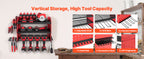 SucceBuy 3-Layer Power Tool Wall Mount Holder Pegboard Wall Storage Tool Set Drill Screwdriver Storage Rack for Workshop/Garage