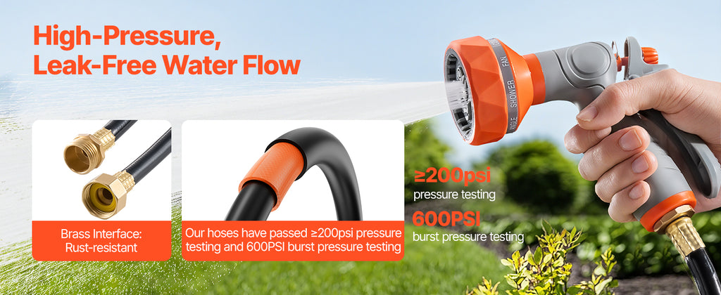 SucceBuy Retractable Garden Hose Reel Wall Mounted Hose Reel Heavy Duty Garden Hose Reel with 9 Patterns Nozzle Swivel Bracket