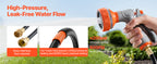 SucceBuy Retractable Garden Hose Reel Wall Mounted Hose Reel Heavy Duty Garden Hose Reel with 9 Patterns Nozzle Swivel Bracket