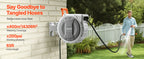 SucceBuy Retractable Garden Hose Reel Wall Mounted Hose Reel Heavy Duty Garden Hose Reel with 9 Patterns Nozzle Swivel Bracket