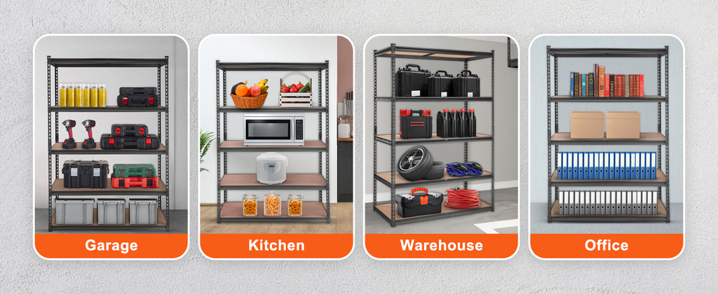SucceBuy 5 Layers Standing Storage Shelving Unit Heavy Duty Organizer Metal Rack for Kitchen Living Room Warehouse Flower Stand