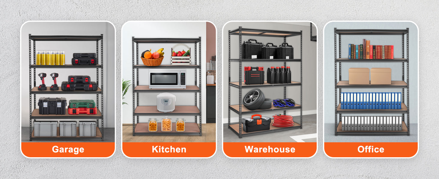 SucceBuy 5 Layers Standing Storage Shelving Unit Heavy Duty Organizer Metal Rack for Kitchen Living Room Warehouse Flower Stand