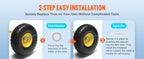 SucceBuy 2-Pack Solid PU Run-Flat Tire Wheel 10" Flat Free Tubeless Tires and Wheels for Dollies Garden Trailers Various Carts