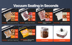SucceBuy 80Kpa 120W Electric Vacuum Sealer Machine 7-in-1 Wet Food Sealer with Free 10pcs Vacuum Bags for Kitchen Food Storage