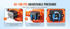 SucceBuy 12V Diaphragm Pump 1.8/3/3.5/5 GPM 3/4/5-Chamber 40-100 PSI Adjustable 1/2'' MNPT Port for RV Yacht Food Truck Camper