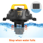 SucceBuy Wet Dry Vac 2.6 Gallon 2.5 Peak HP 3 in 1 Portable Shop Vacuum with Blowing Function  Attachment Storage for Floor
